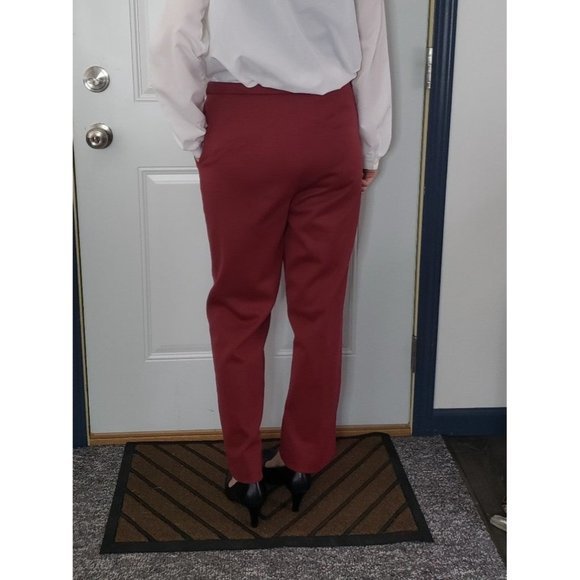 Vintage 70s Burgundy Pleated Trousers - Picture 3 of 6